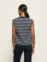 Marina Muscle Tee W/ Shoulder- Playa Stripe