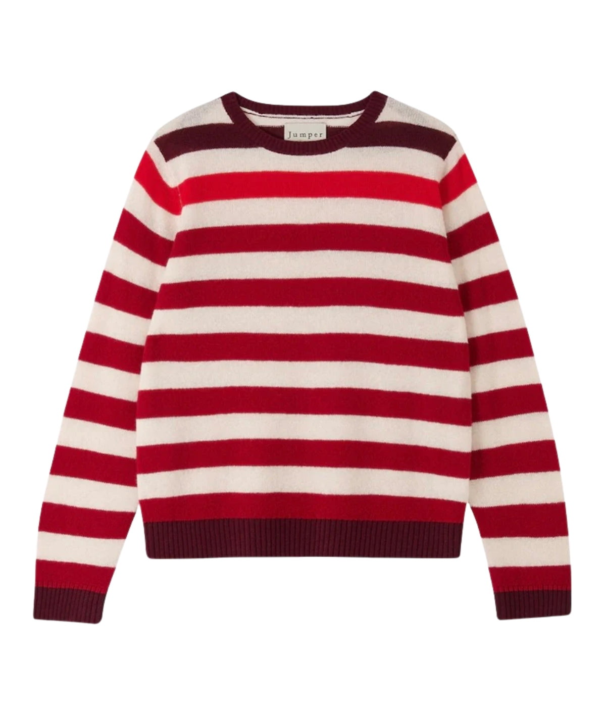 Gradient Stripe Crew- Burgundy/ Oatmeal/ Rose/ Dull Red