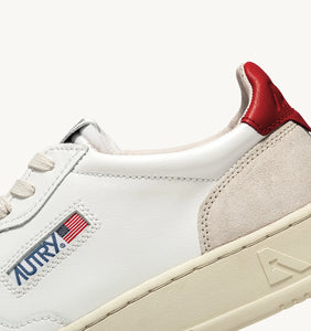 Medalist Low- Suede/ White/ Red