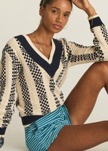 Sonny V Neck Sweater- Check