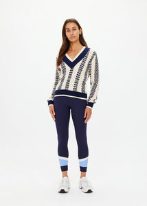 Sonny V Neck Sweater- Check
