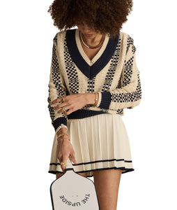 Sonny V Neck Sweater- Check