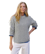Montecito Pullover Sweater- Ivory Camel Navy