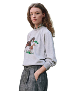 The College Sweatshirt W/ Running Horses