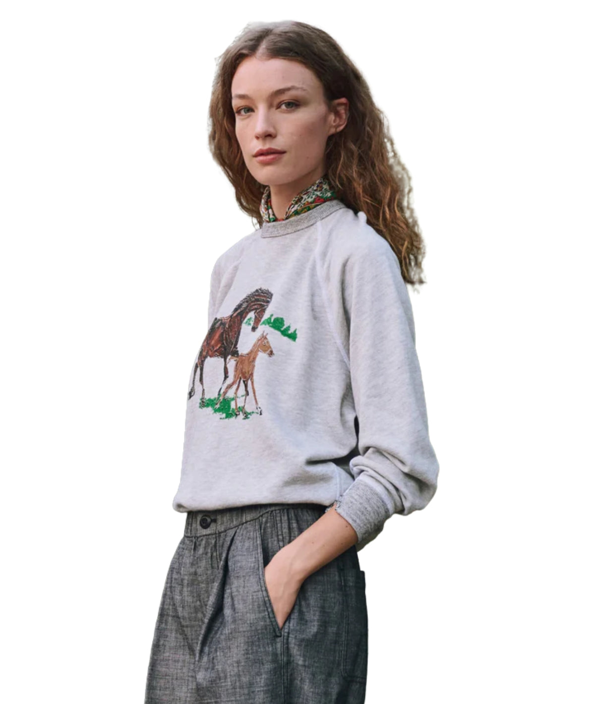 The College Sweatshirt W/ Running Horses