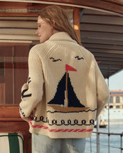 The Sailboat Lodge Cardigan- Cream