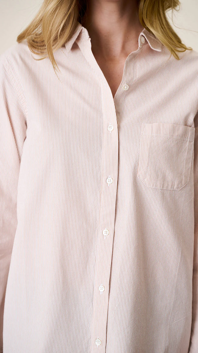 Favorite Shirt- Tan/White Stripe