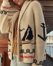 The Sailboat Lodge Cardigan- Cream