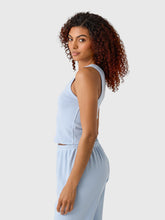 Blondie Structured Rib Bra Friendly Tank- Powder Blue
