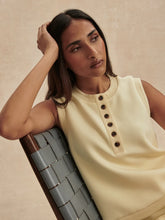 Marla Button Placket Tank- Anise Flower