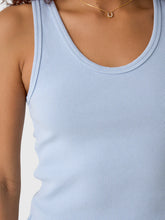 Blondie Structured Rib Bra Friendly Tank- Powder Blue