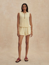 Marla Button Placket Tank- Anise Flower
