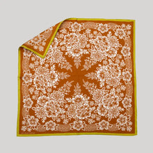 Silk Twill Scarf- Blossom In Tobacco