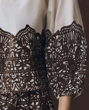 The Chariot Top- Cream W/ Western Lace Print