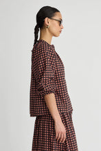 Ferooza Shirred Top- Foulard Red Fourd