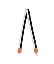 Adjustable Crossbody Strap- Black /Cream/ Cuoio- Two Tone Webbing