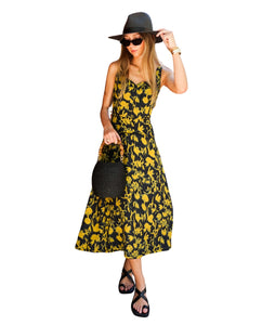 Vivi Sweetheart Neckline Midi Dress- Verdite