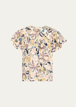Perline Flutter Sleeve Blouse- Magnolia