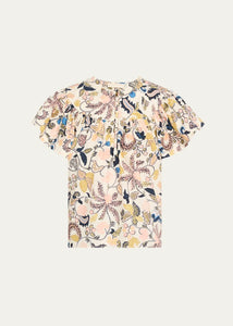 Perline Flutter Sleeve Blouse- Magnolia