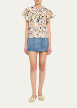 Perline Flutter Sleeve Blouse- Magnolia