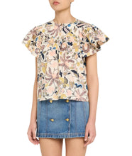 Perline Flutter Sleeve Blouse- Magnolia