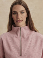 Hawley Half Zip Sweat- Rose Marl