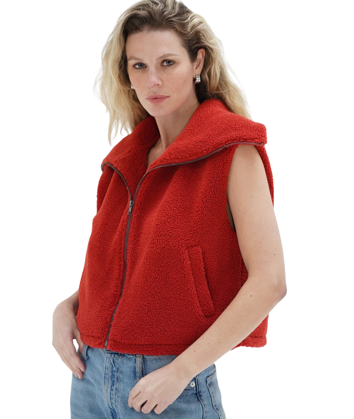 Baylor Sherpa Vest- Cayenne