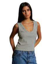 Vicky Stripe Hemp Milk Cotton Tank- Natural/ Black Stripe