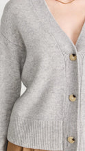 3 Button Boxy Cardigan- Soft Grey