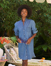 Ruffle Mary Classic Shirtdress- Vintage Stonewashed Indigo