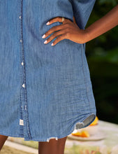 Ruffle Mary Classic Shirtdress- Vintage Stonewashed Indigo