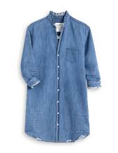 Ruffle Mary Classic Shirtdress- Vintage Stonewashed Indigo