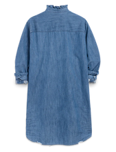 Ruffle Mary Classic Shirtdress- Vintage Stonewashed Indigo