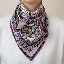 Silk Twill Scarf- Ramble in Viola