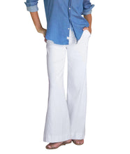 The Italian Wide Leg Chino- White Performance Linen