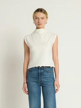 Lulu Mock Neck Top- Porcelain