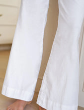 The Italian Wide Leg Chino- White Performance Linen