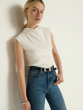 Lulu Mock Neck Top- Porcelain