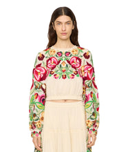 Wilhelmina Embroidered Top- Cream
