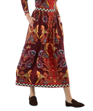 Wimberly Skirt- Birds of a Feather Maroon