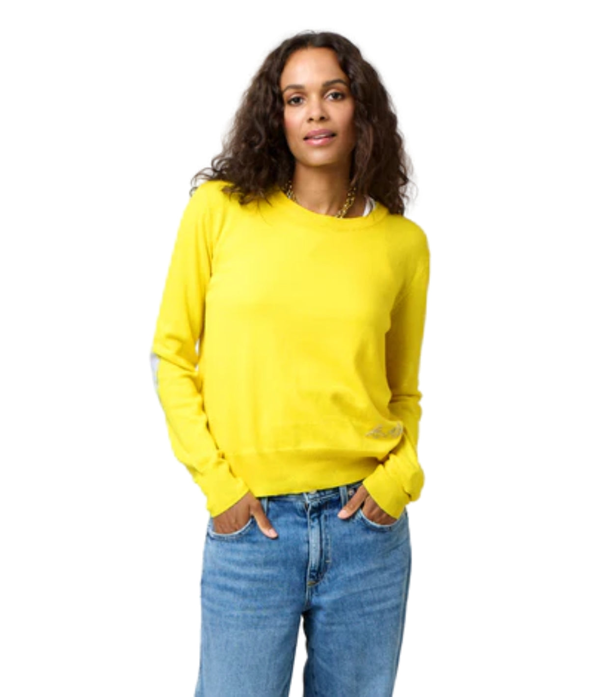 Patchwork Cotton Pullover- Sunshine Yellow