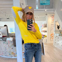 Patchwork Cotton Pullover- Sunshine Yellow