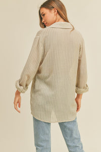 Collins Buttondown Textured Shirt- Dusty Sage