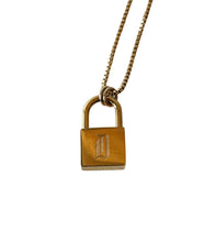 Love Lock Initial Pendant Necklace- D