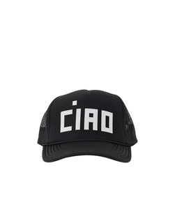 Trucker Hat- Black w/ Cream Block Ciao