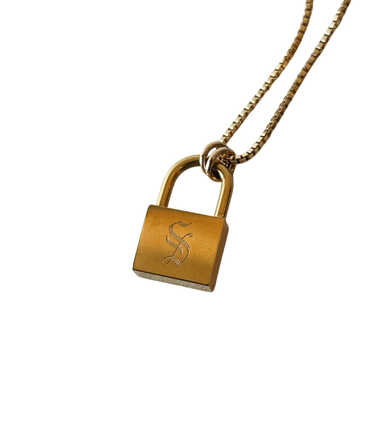 Love Lock Initial Pendant Necklace- S