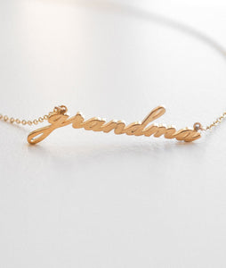 Grandma Script Necklace- 14K Gold Plated