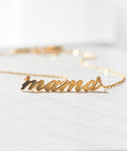 Mama Scrip Necklace- 14K Gold Plated