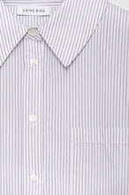 Mika Button Down Shirt- White and Lavender Stripe