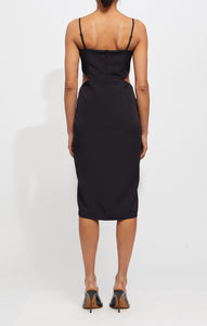 Echo Cut Out Strapless Slip Dress- Black